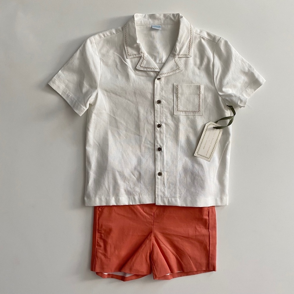 Edgehill Collection x Kristin Ellen Hockman Boys Arlo Camp Shirt Shorts Set 7